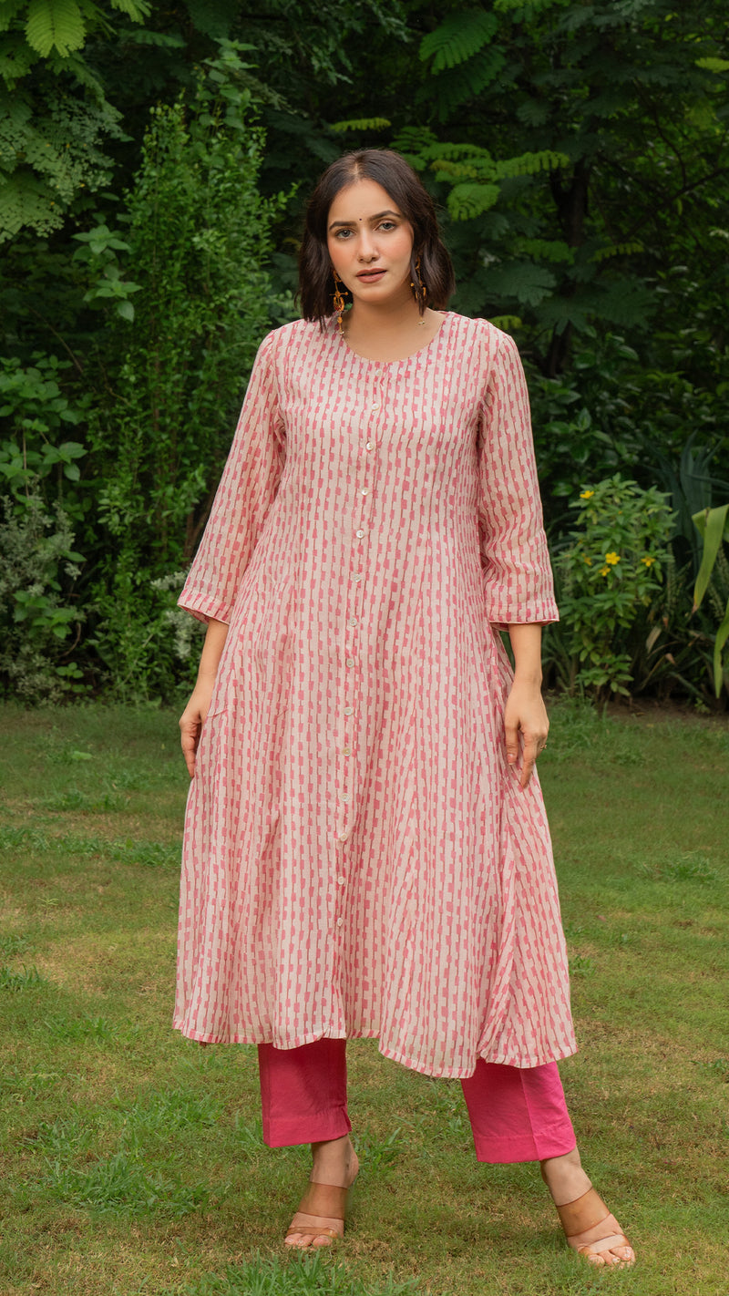 Inaya Chanderi Kurta - Pink