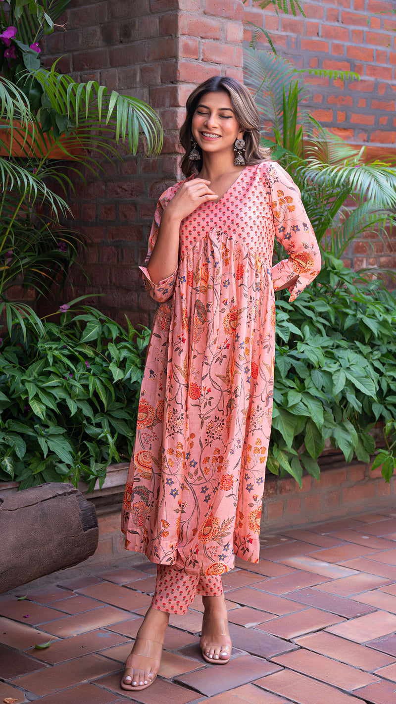 Aarna Peach Silk Kurta + Pants