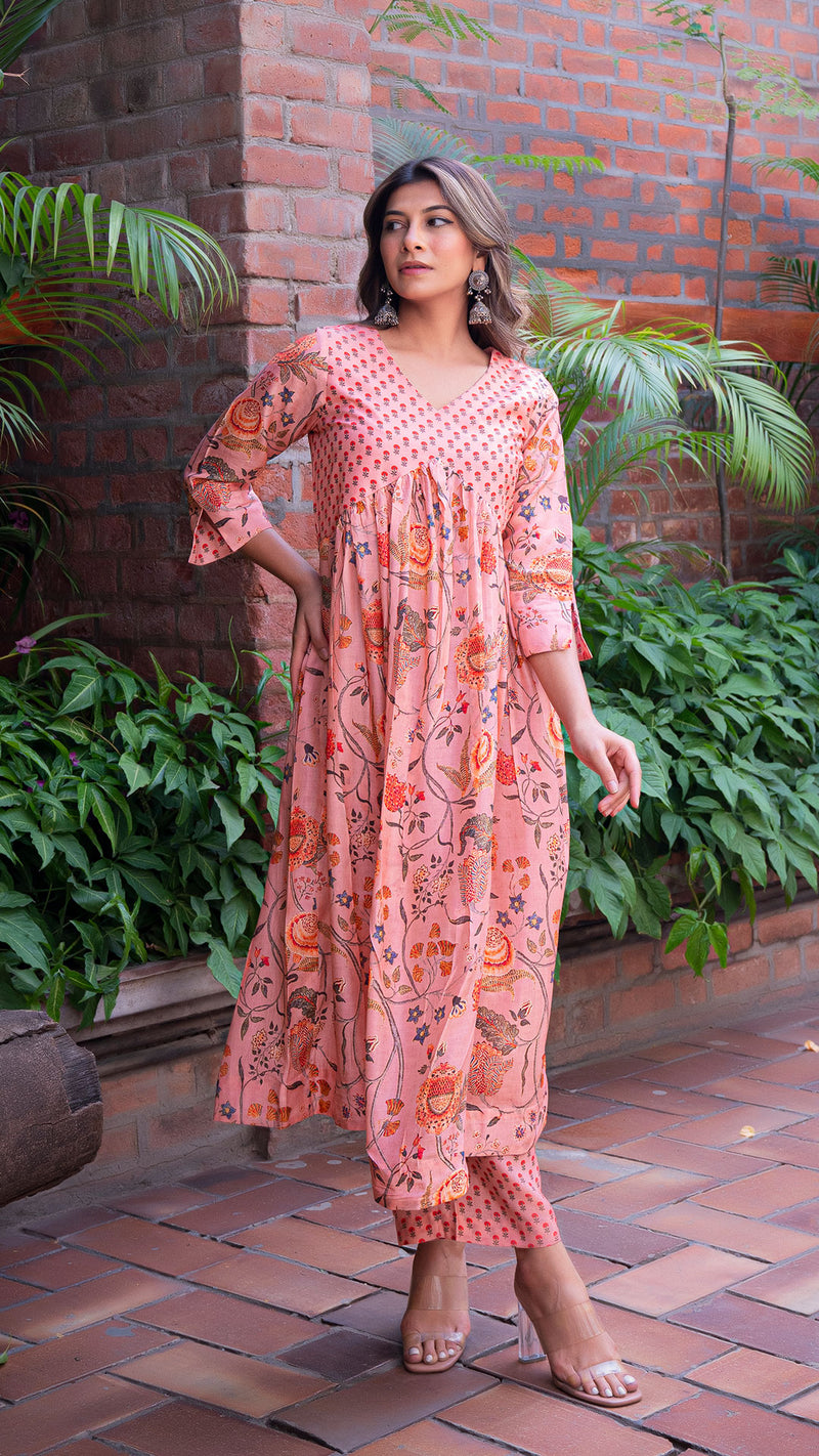 Aarna Peach Silk Kurta + Pants