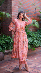 Aarna Peach Silk Kurta + Pants