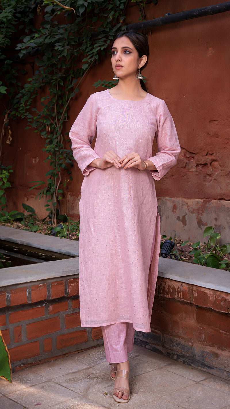 Latest Pink Embroidered Kurti With Pant & Dupatta – Joshindia