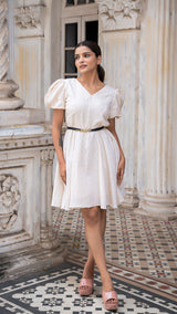 Naples Pure Linen Dress In Beige